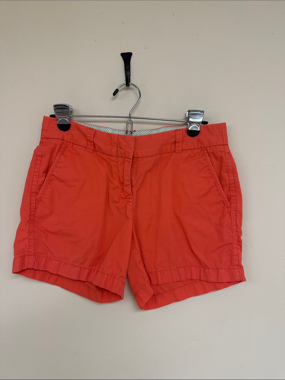 J. Crew Coral Mid-Rise Cotton Bermuda Shorts
